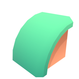 Block Grass Curve Half